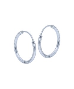 Pretty pattern Silver Hoop Earring HO-2586